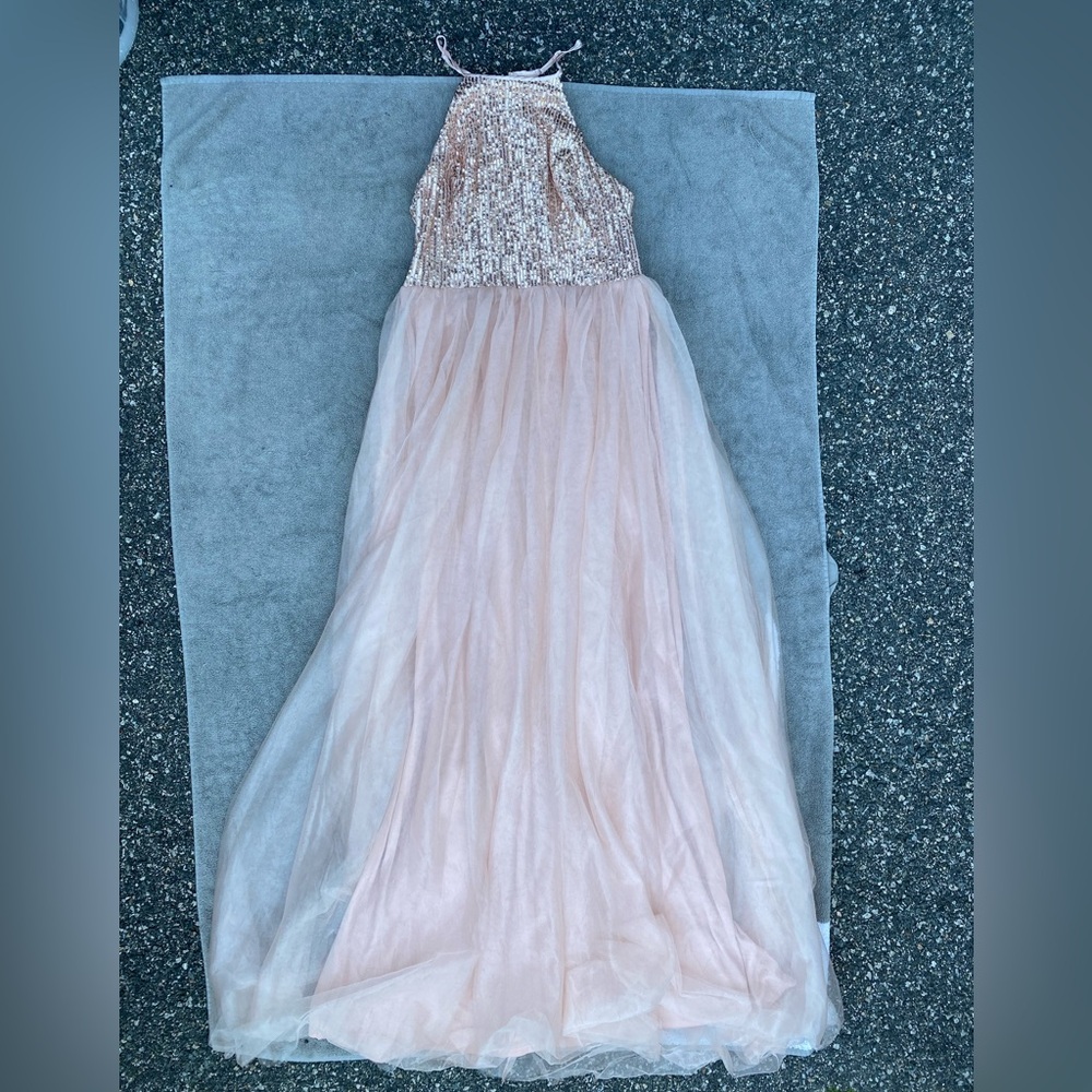 Maniju embroidered dusty pink gown